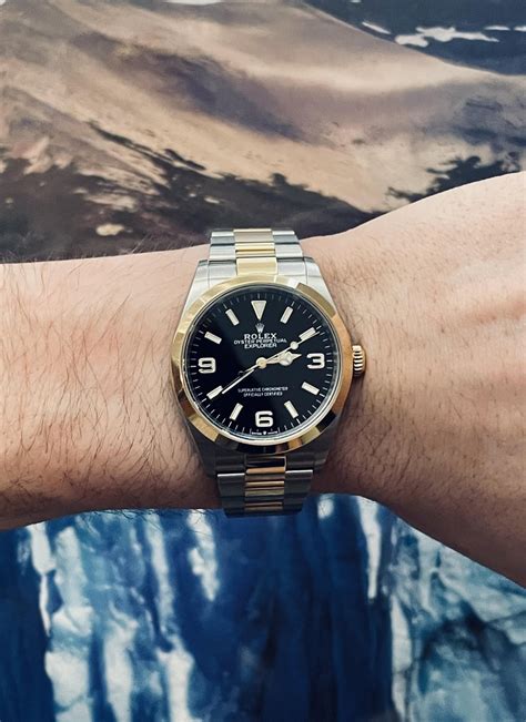 rolex explorer two-tone